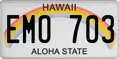 HI license plate EMO703