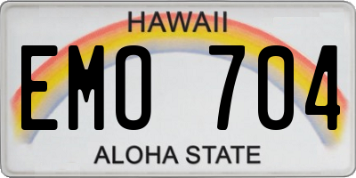 HI license plate EMO704