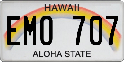 HI license plate EMO707