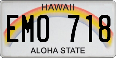 HI license plate EMO718