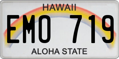 HI license plate EMO719