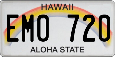 HI license plate EMO720