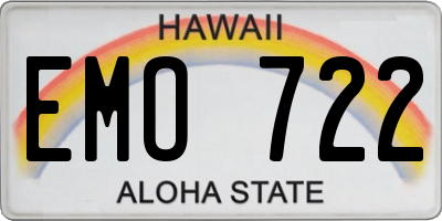 HI license plate EMO722