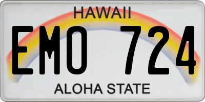 HI license plate EMO724