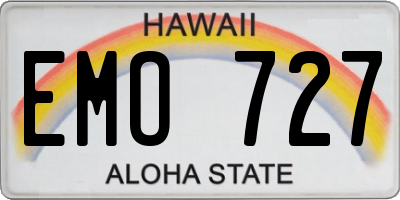HI license plate EMO727