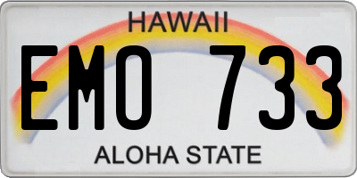 HI license plate EMO733
