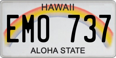 HI license plate EMO737