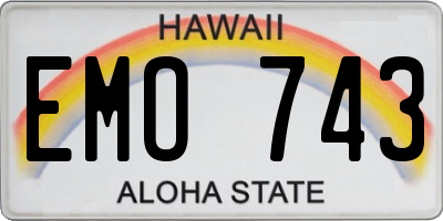 HI license plate EMO743