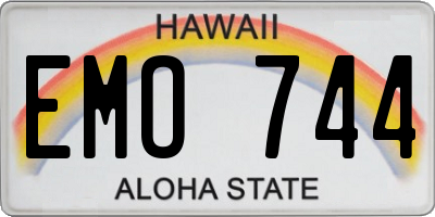 HI license plate EMO744