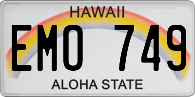 HI license plate EMO749