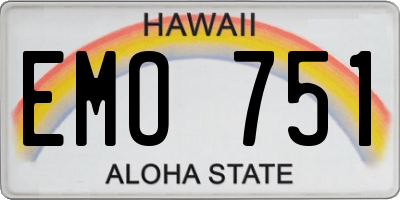 HI license plate EMO751