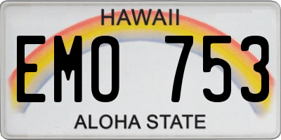 HI license plate EMO753