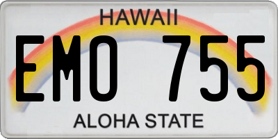 HI license plate EMO755
