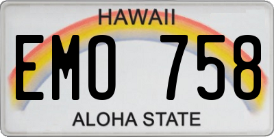 HI license plate EMO758