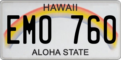 HI license plate EMO760