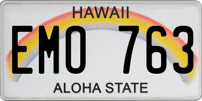 HI license plate EMO763