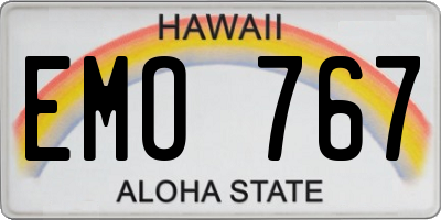 HI license plate EMO767