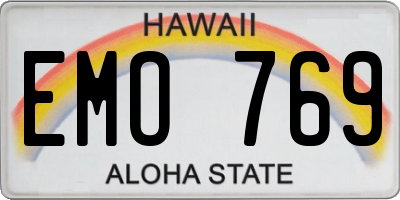 HI license plate EMO769