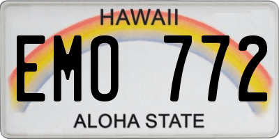 HI license plate EMO772