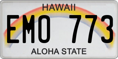 HI license plate EMO773