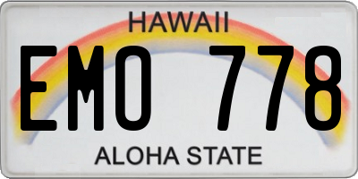 HI license plate EMO778