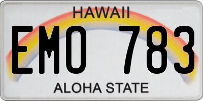 HI license plate EMO783