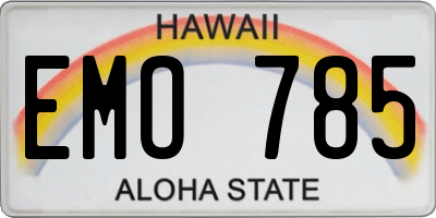HI license plate EMO785