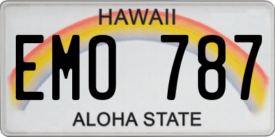 HI license plate EMO787