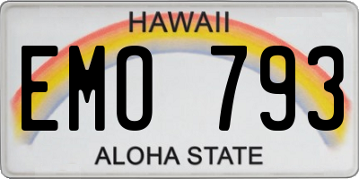 HI license plate EMO793