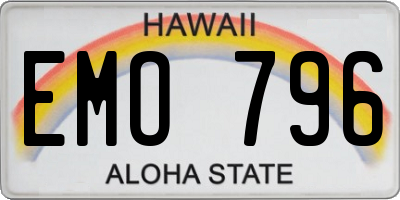 HI license plate EMO796