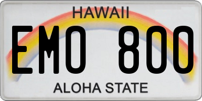 HI license plate EMO800
