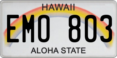 HI license plate EMO803