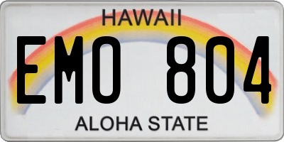 HI license plate EMO804