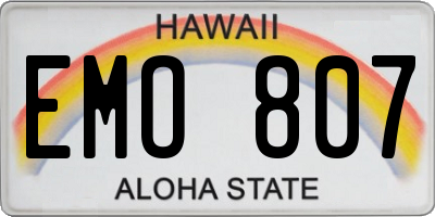 HI license plate EMO807