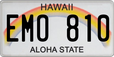 HI license plate EMO810