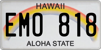 HI license plate EMO818