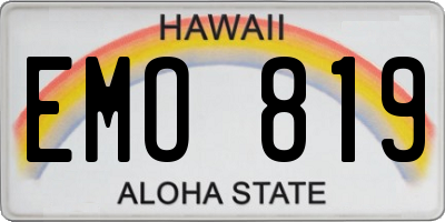 HI license plate EMO819