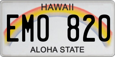 HI license plate EMO820