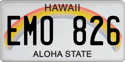 HI license plate EMO826