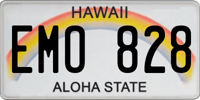 HI license plate EMO828