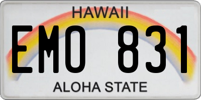 HI license plate EMO831