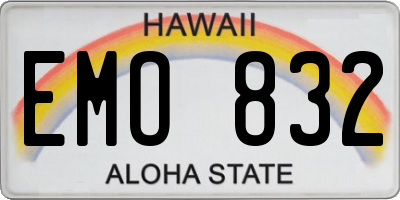 HI license plate EMO832