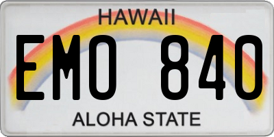 HI license plate EMO840
