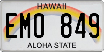 HI license plate EMO849