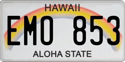 HI license plate EMO853