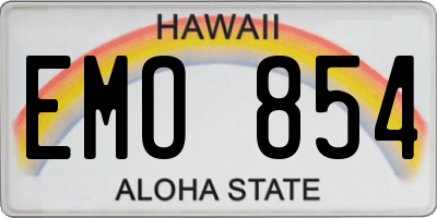 HI license plate EMO854