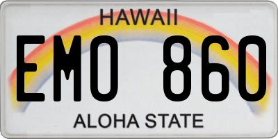 HI license plate EMO860