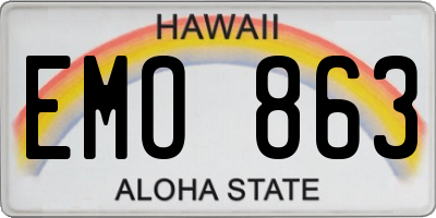 HI license plate EMO863