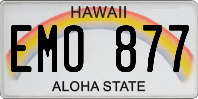 HI license plate EMO877