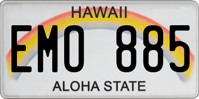 HI license plate EMO885